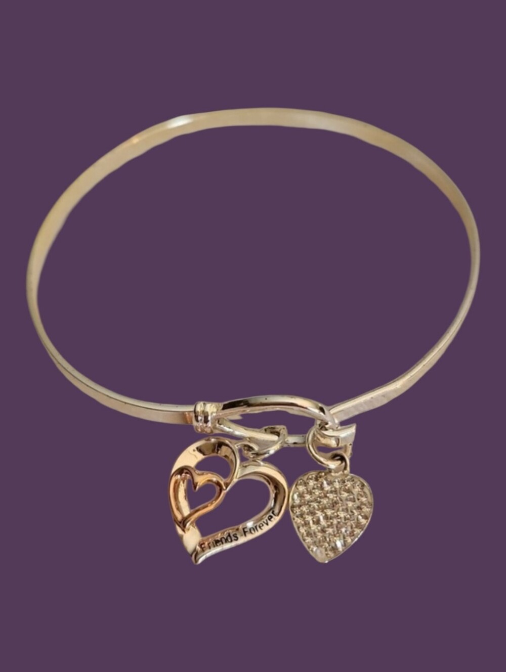 LA Friends Forever Hearts Bangle Bracelet